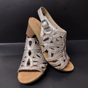 - NEW JOSEF SEIBEL- GRAY LEATHER WOMEN'S SANDALS SIZE : 5.5 ( 36)